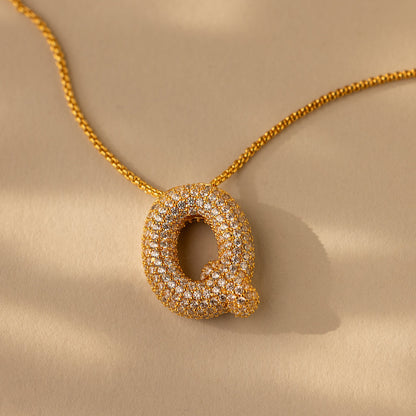 Valentina Crystal Letter Necklace