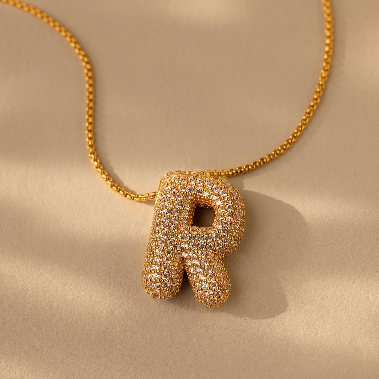 Valentina Crystal Letter Necklace