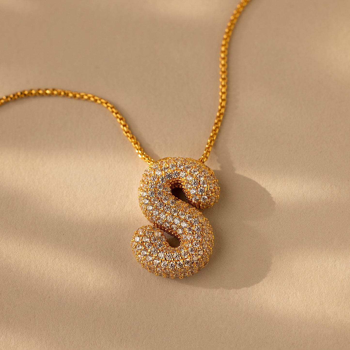 Valentina Crystal Letter Necklace