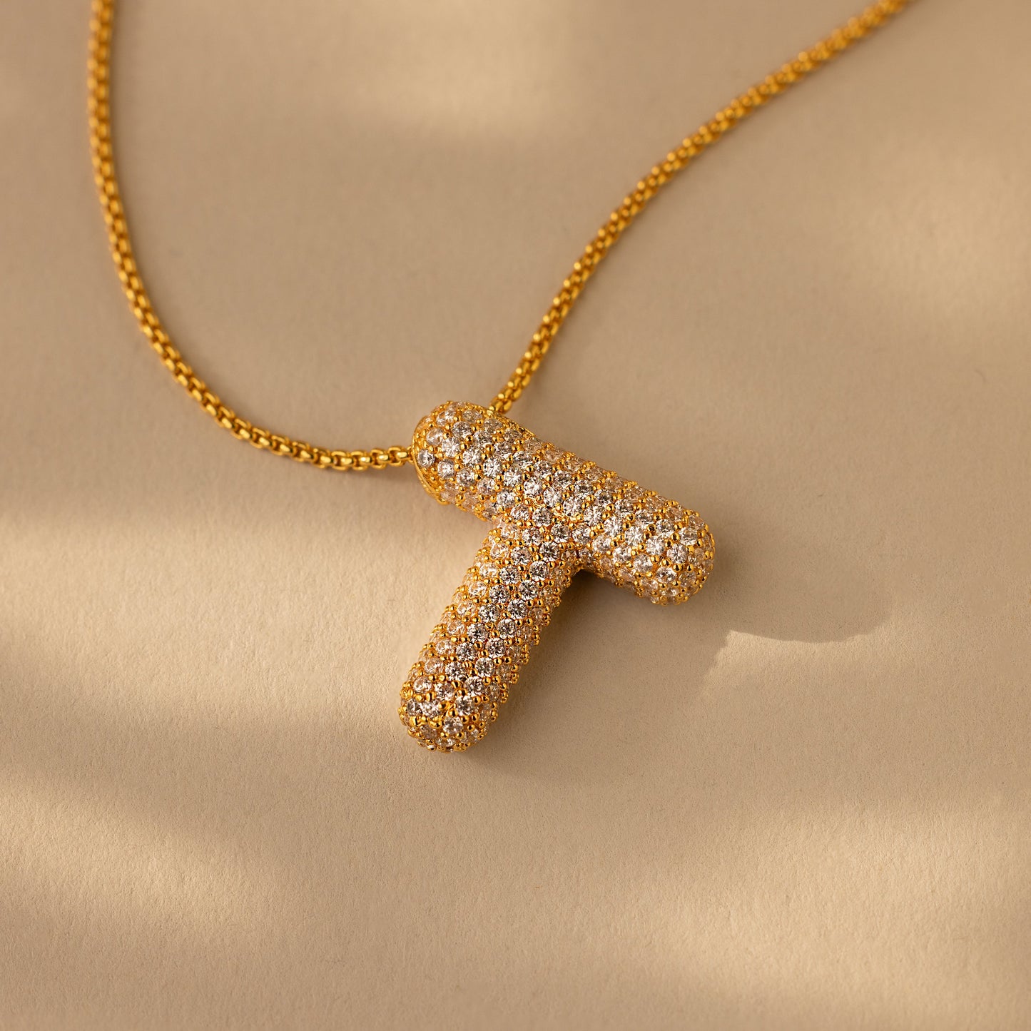 Valentina Crystal Letter Necklace