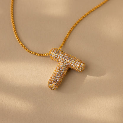 Valentina Crystal Letter Necklace