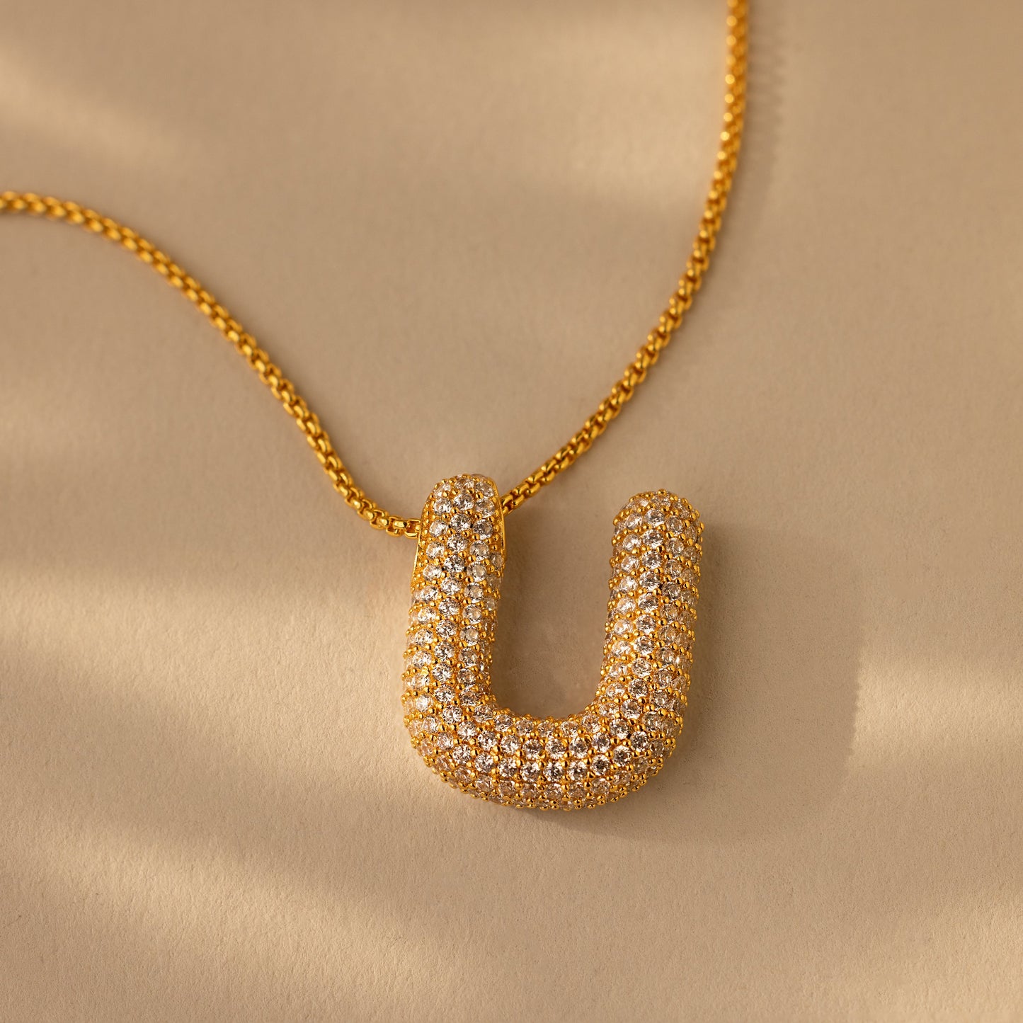 Valentina Crystal Letter Necklace