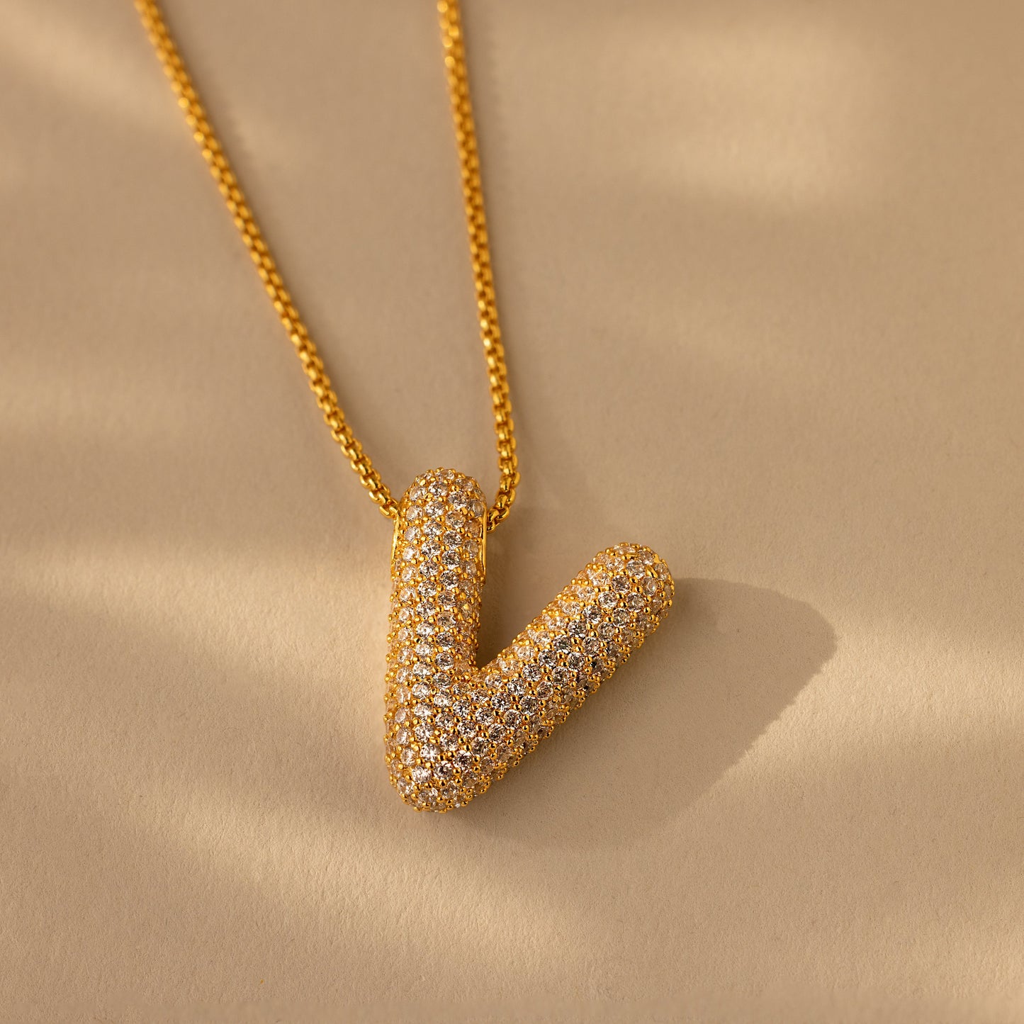 Valentina Crystal Letter Necklace