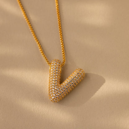 Valentina Crystal Letter Necklace