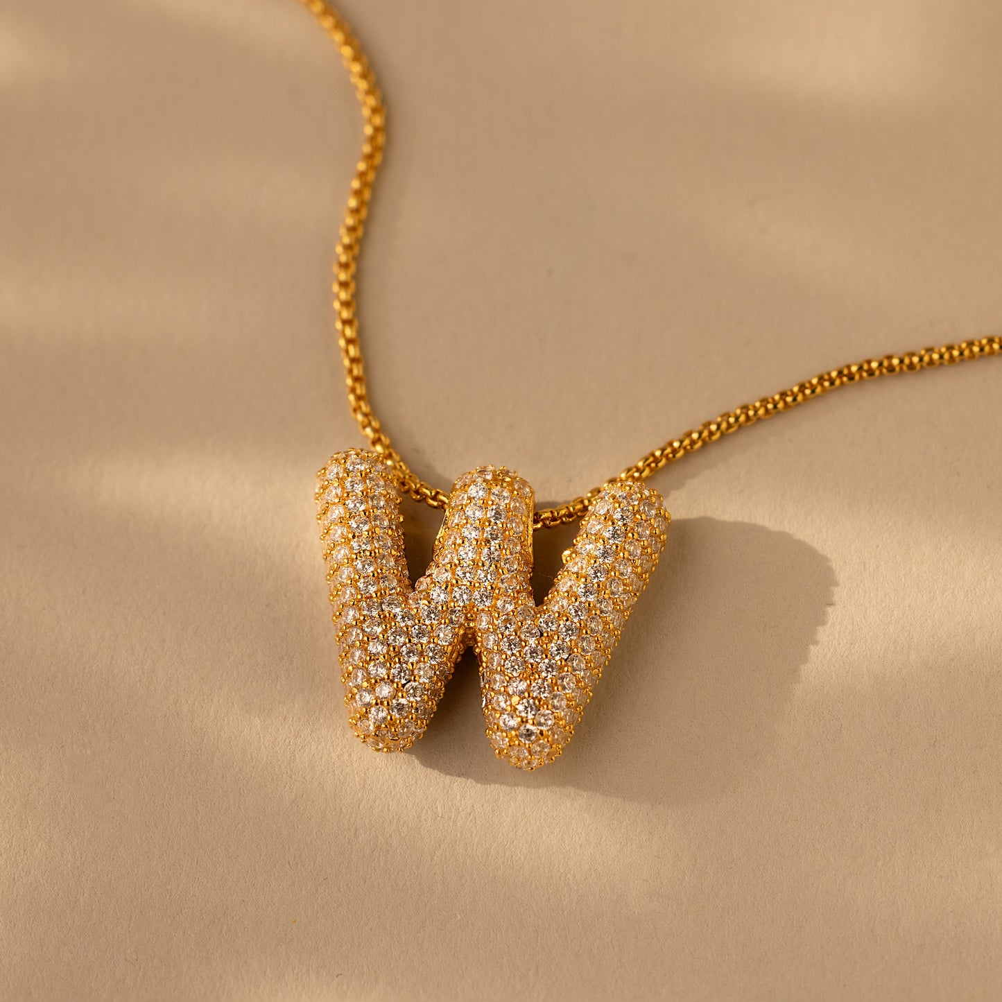 Valentina Crystal Letter Necklace