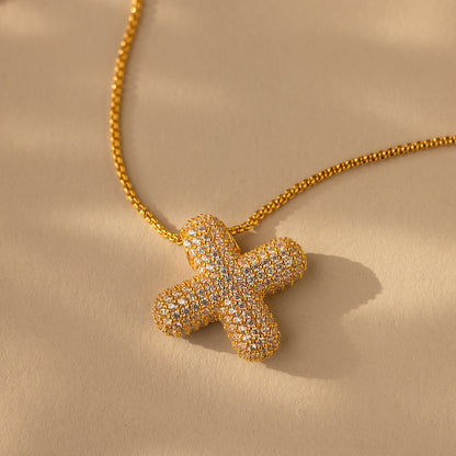 Valentina Crystal Letter Necklace