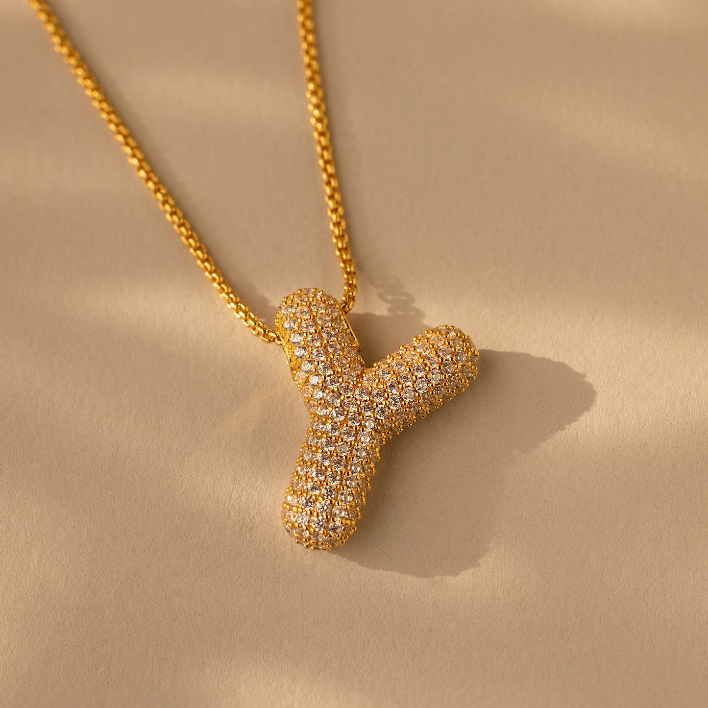 Valentina Crystal Letter Necklace