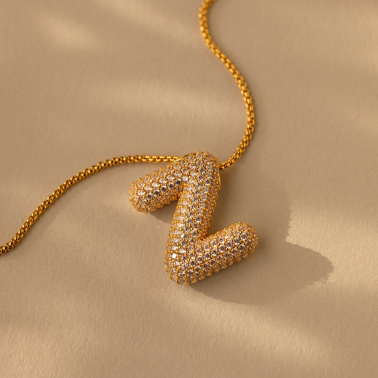 Valentina Crystal Letter Necklace