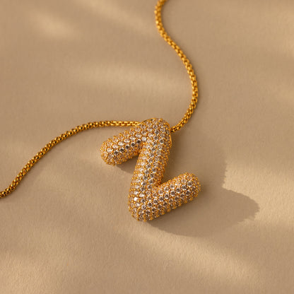 Valentina Crystal Letter Necklace