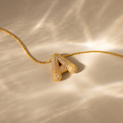 Valentina Crystal Letter Necklace