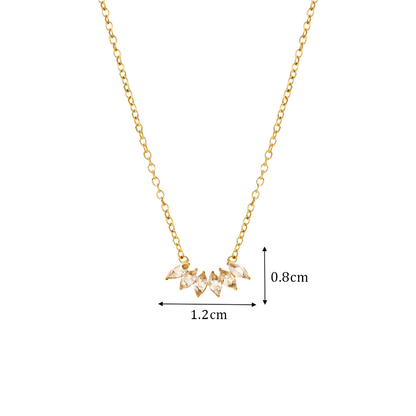Élodie Crystal Leaf Gold Necklace - Joie d’Or