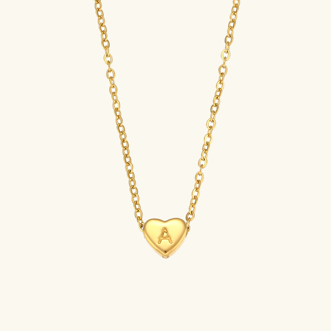 Heart Initial Gold Necklace - Joie d’Or