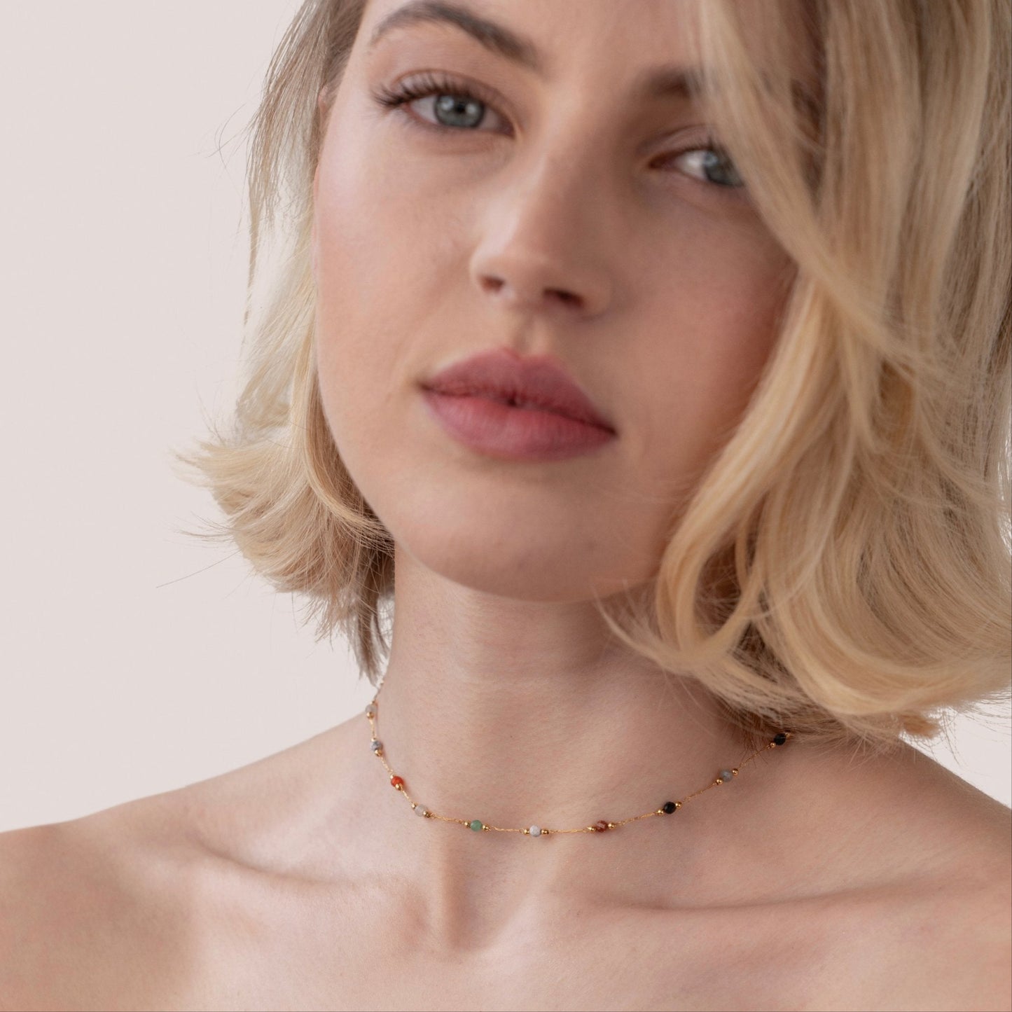 Alla Beaded Stone Necklace