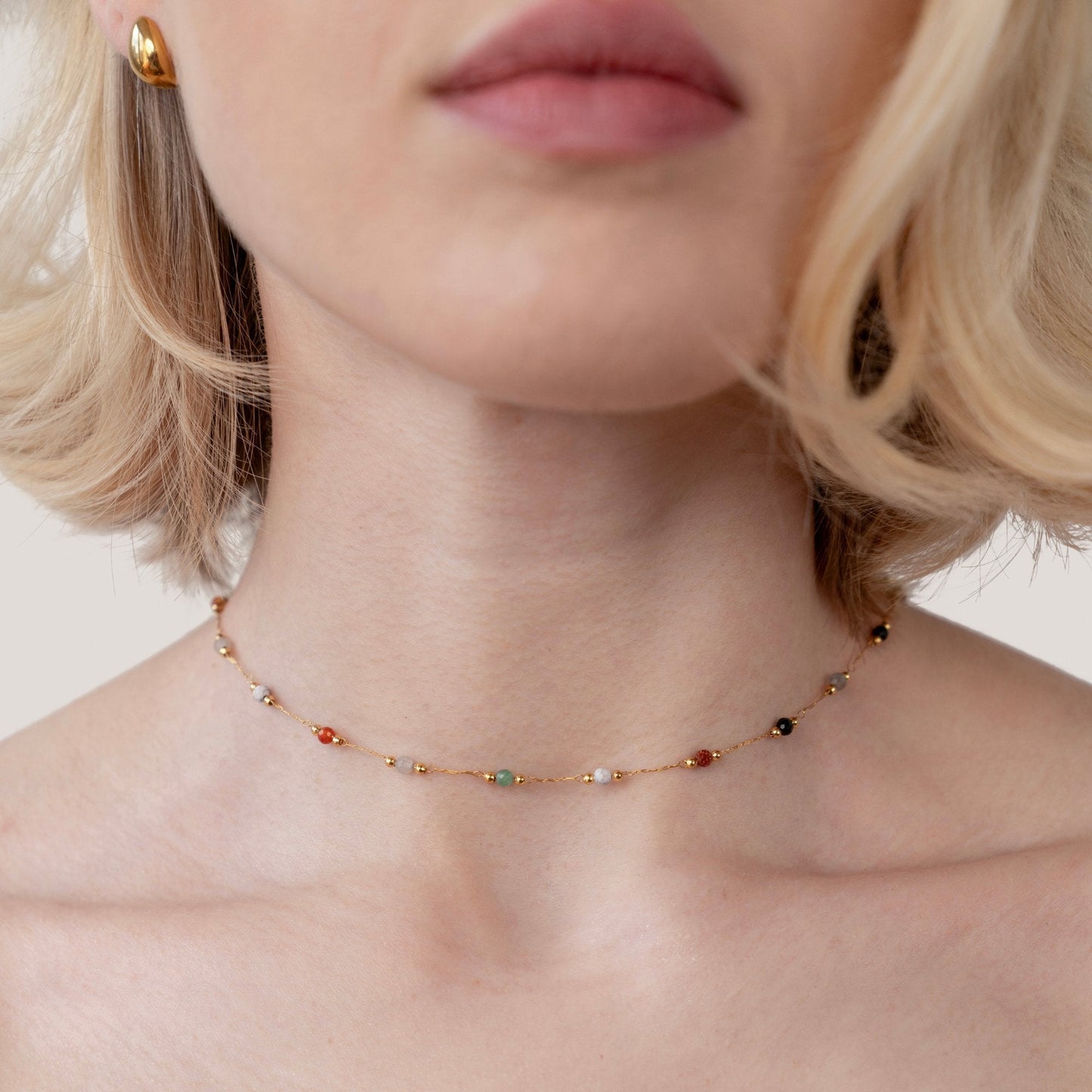 Alla Beaded Stone Necklace