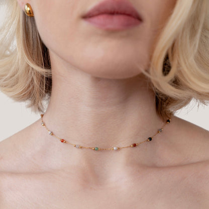 Alla Beaded Stone Necklace