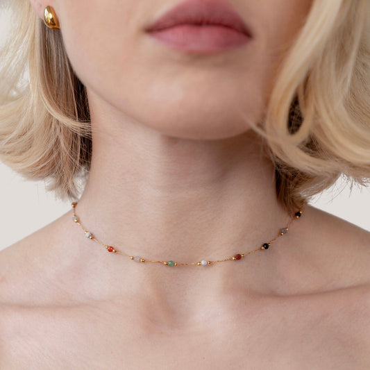 Alla Beaded Stone Necklace