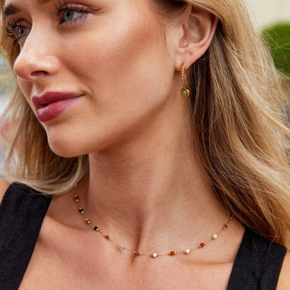 Alla Beaded Stone Necklace