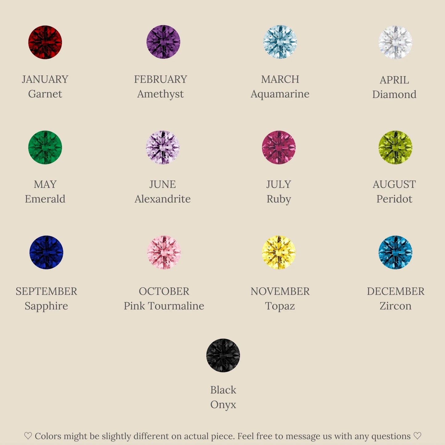 Aurora Birthstone Drop Necklace
