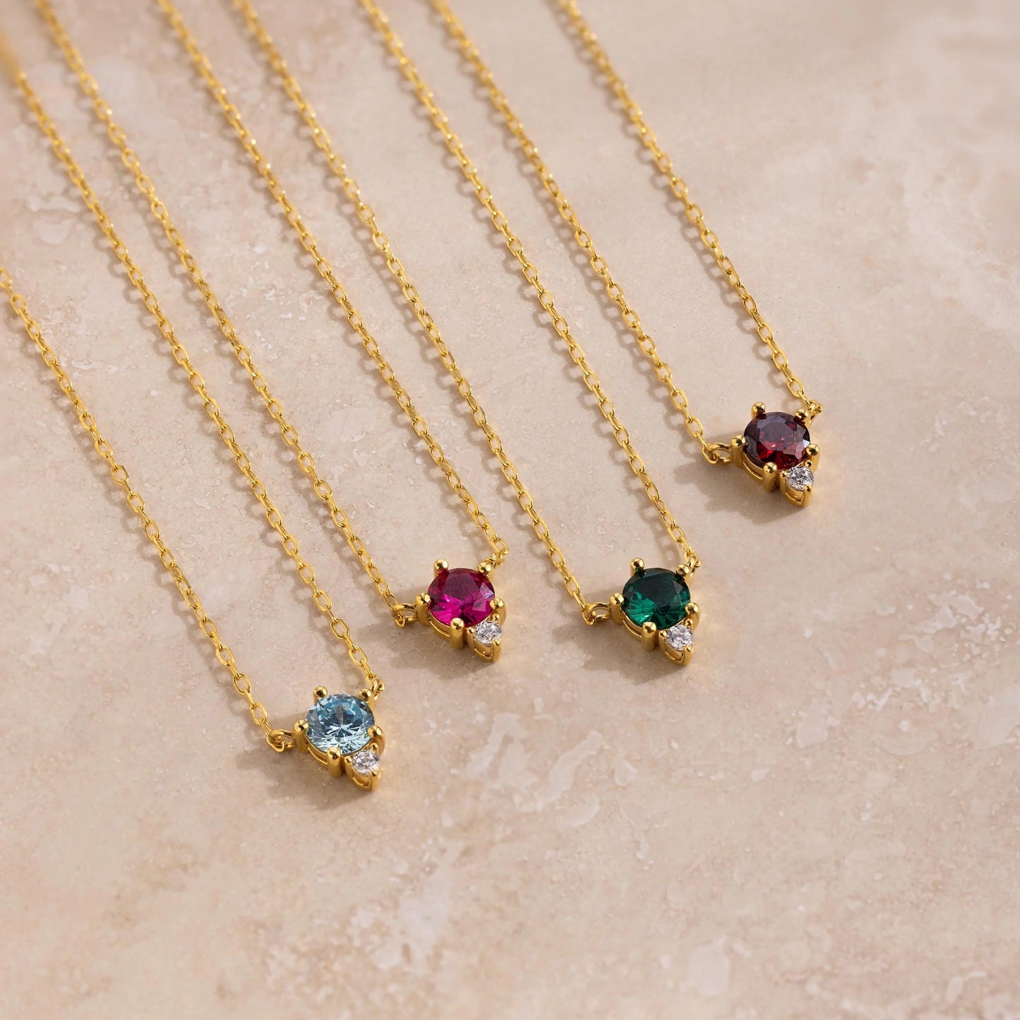 Aurora Birthstone Drop Necklace