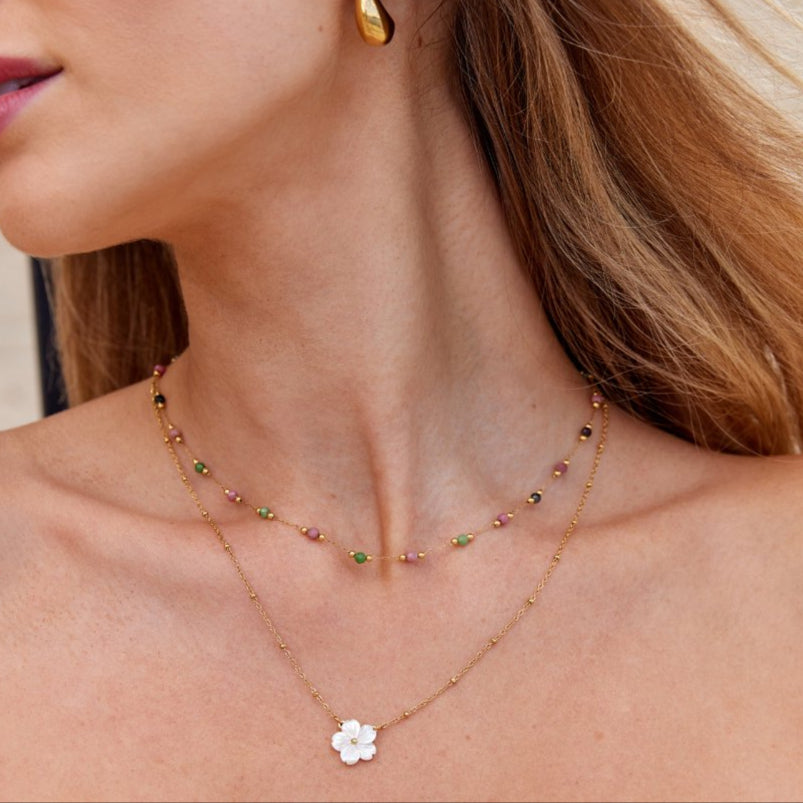 Bela Beaded Stone Necklace