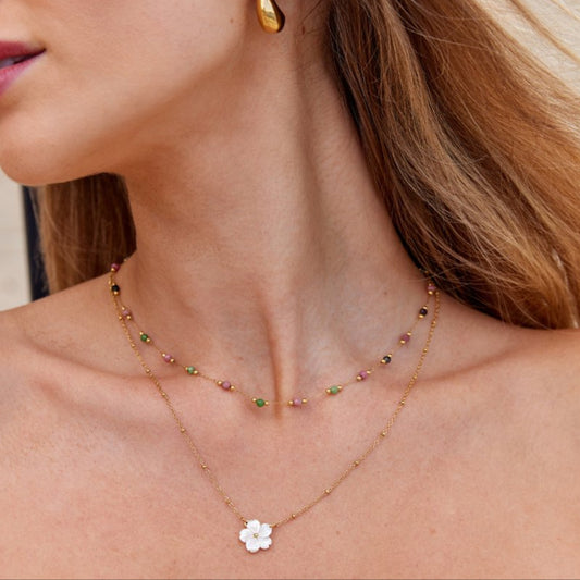 Bela Beaded Stone Necklace