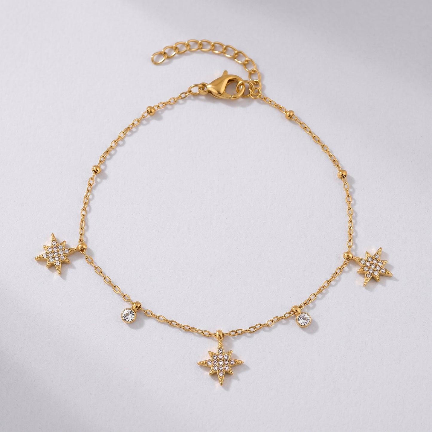 Giovanna Sparkling North Star Gold Chain Bracelet - Joie d’Or