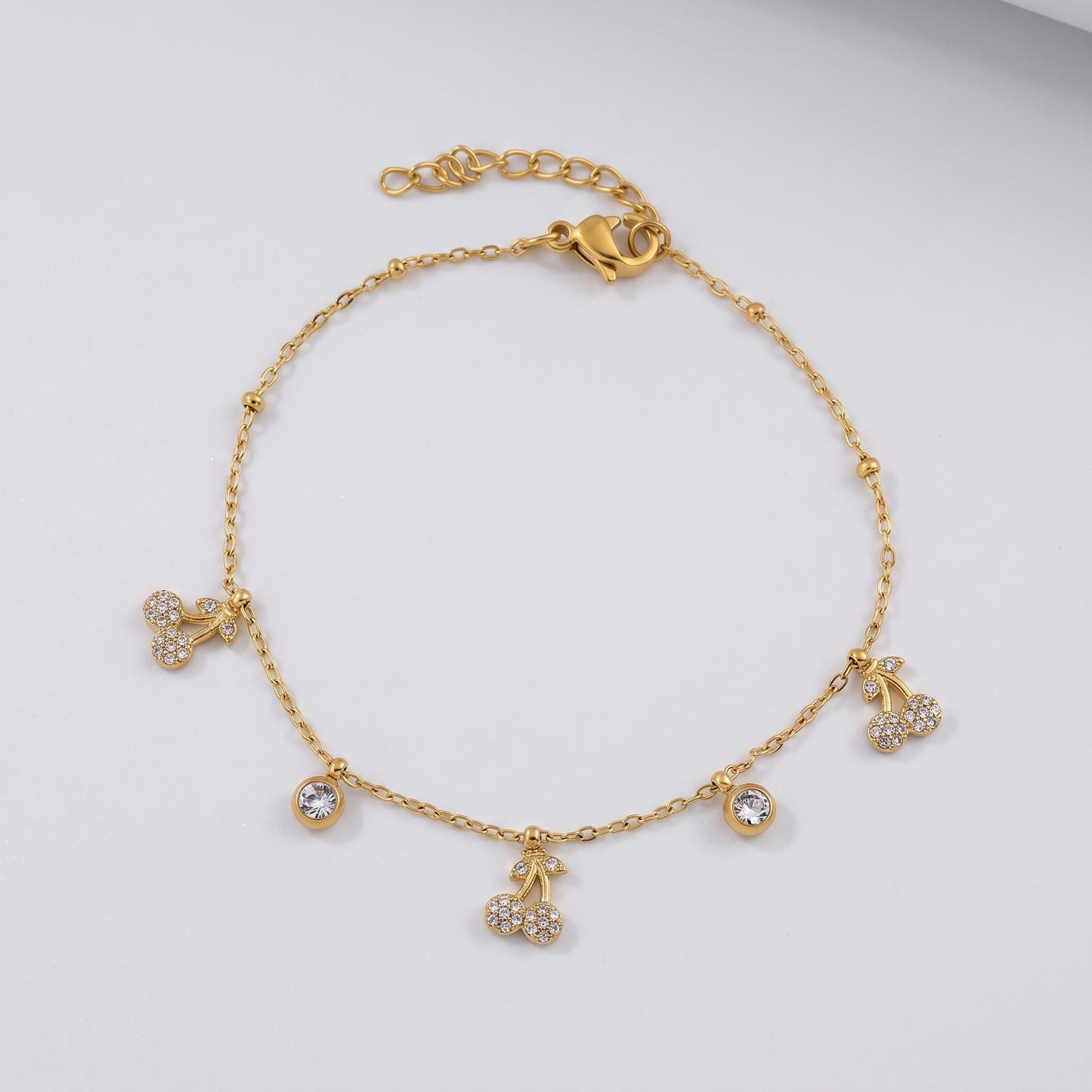 Mélisande Sparkling Crystal Cherry Gold Bracelet - Joie d’Or
