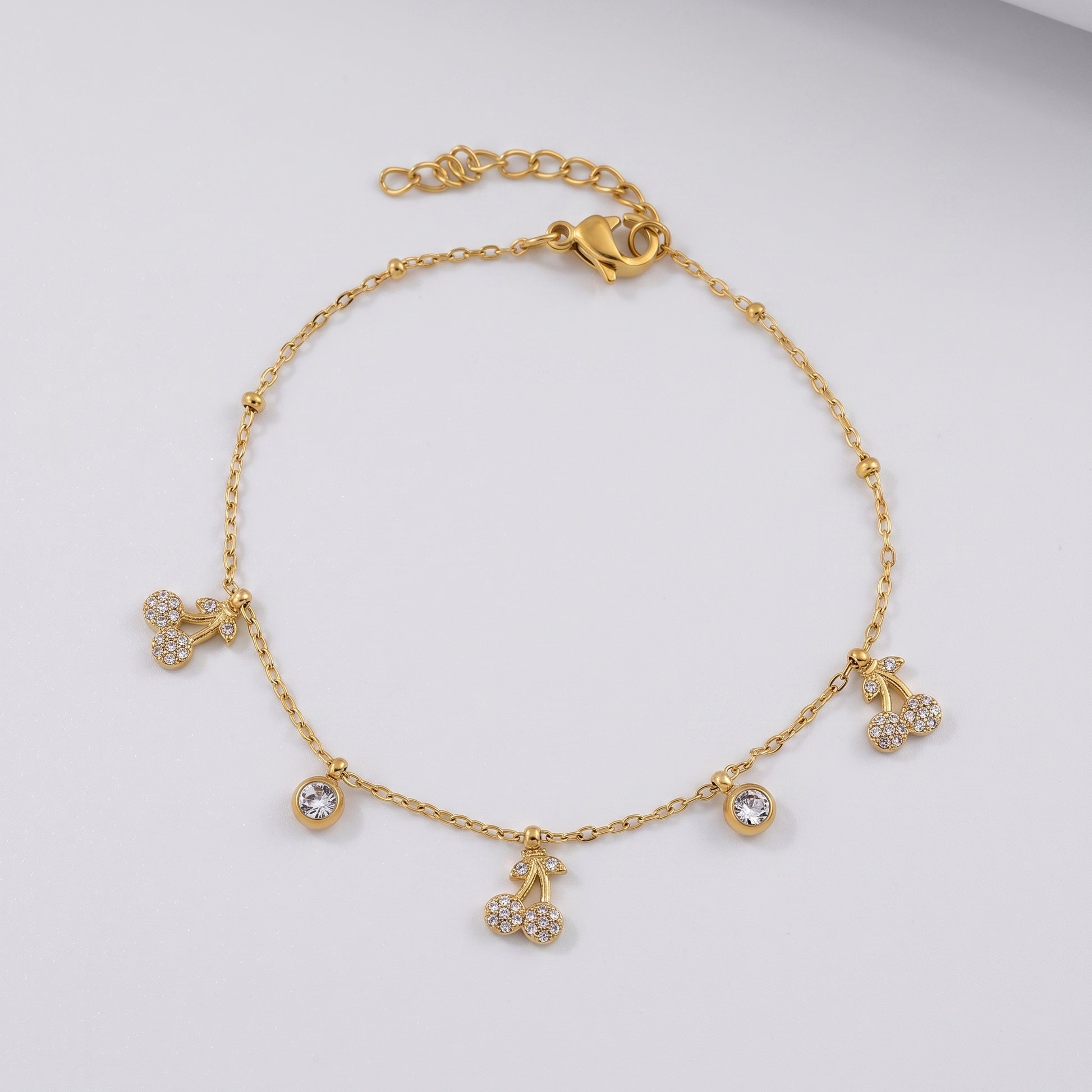 Mélisande Sparkling Crystal Cherry Gold Bracelet - Joie d’Or