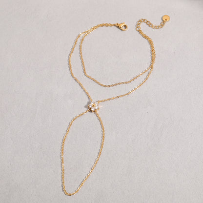 Sylvie Delicate Floral Gold Finger Bracelet - Joie d’Or