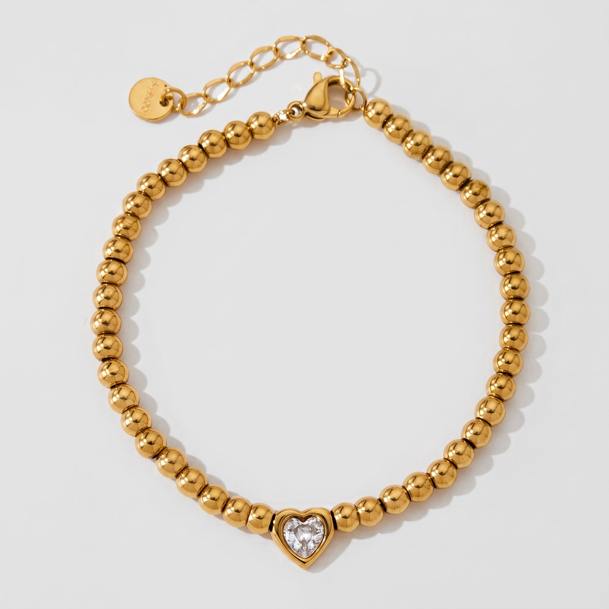 Vittoria Heart Gem Beaded Gold Bracelet - Joie d’Or