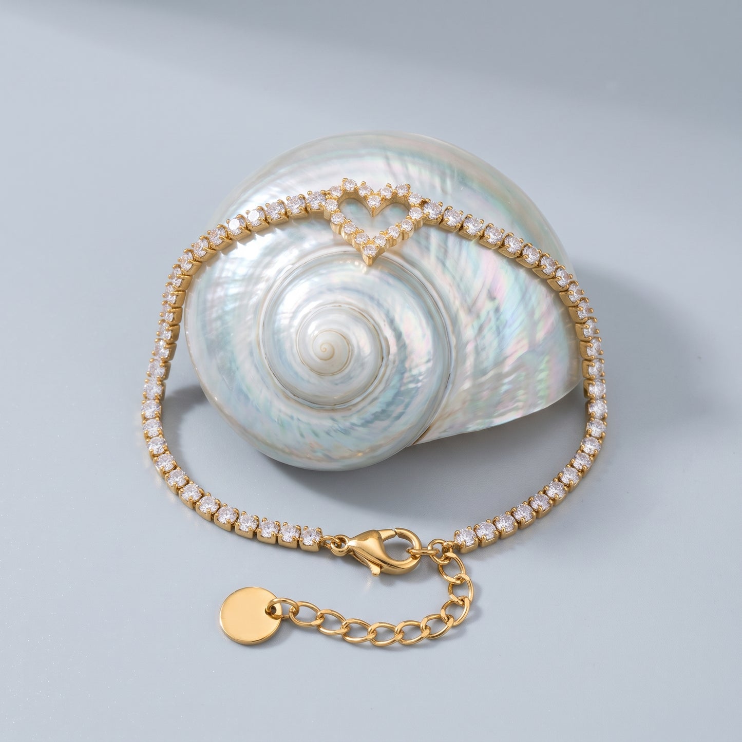 Lucienne Romantic Crystal Heart Gold Bracelet - Joie d’Or