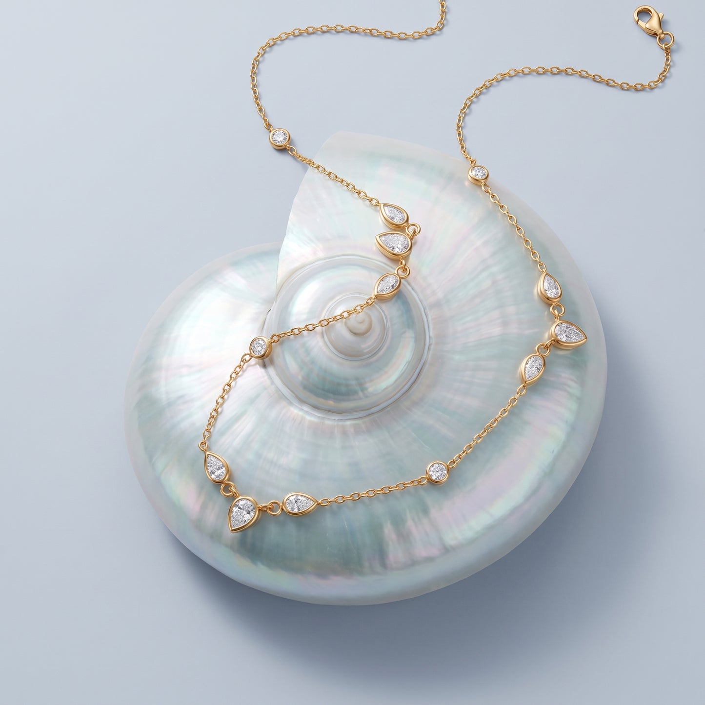 Lucienne Crystal Pear Gold Necklace - Joie d’Or