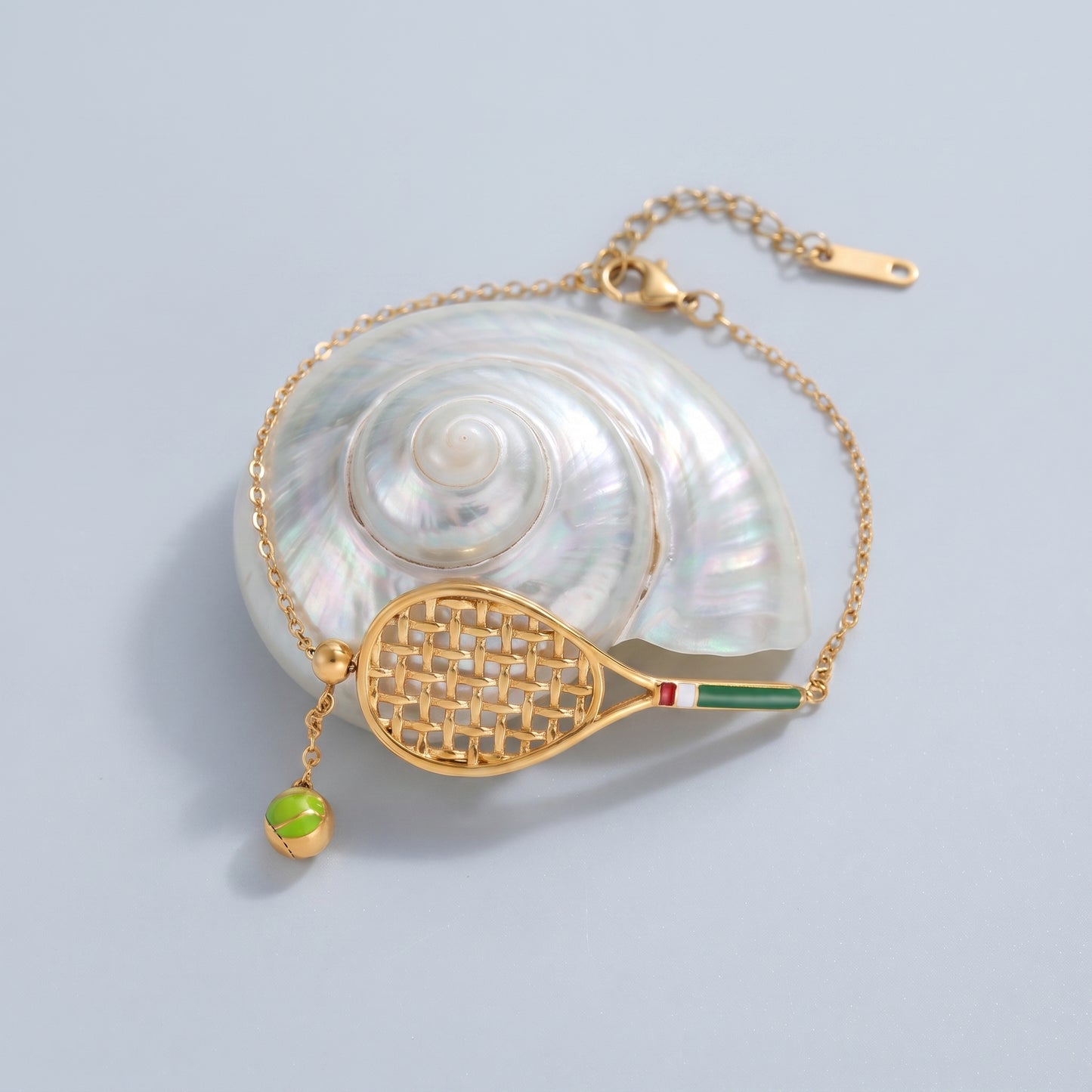 Helena Gold Tennis Ball & Racket Bracelet - Joie d’Or