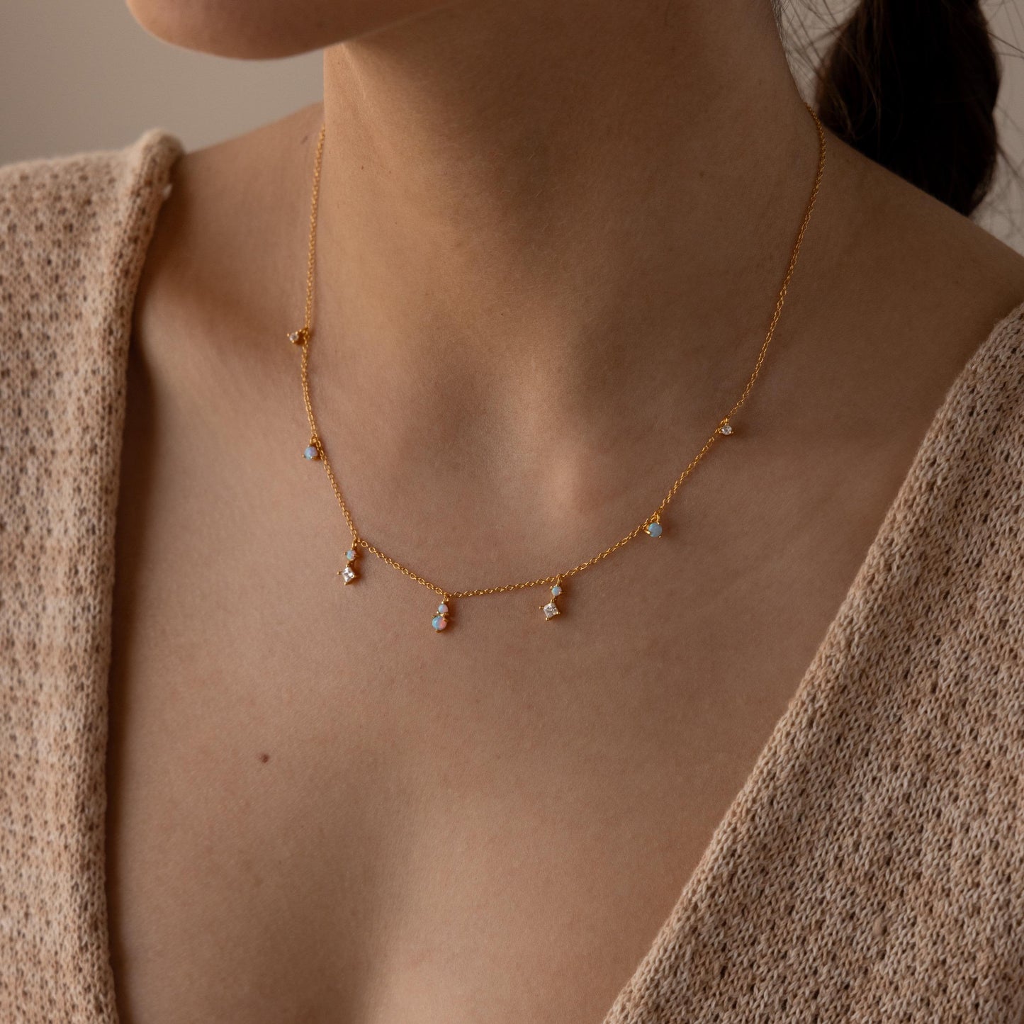 Celeste Opal Drop Necklace