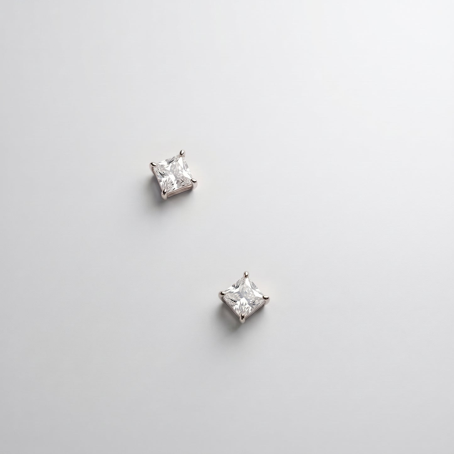 Chloe Dainty Square Zircon White Studs - Joie d’Or