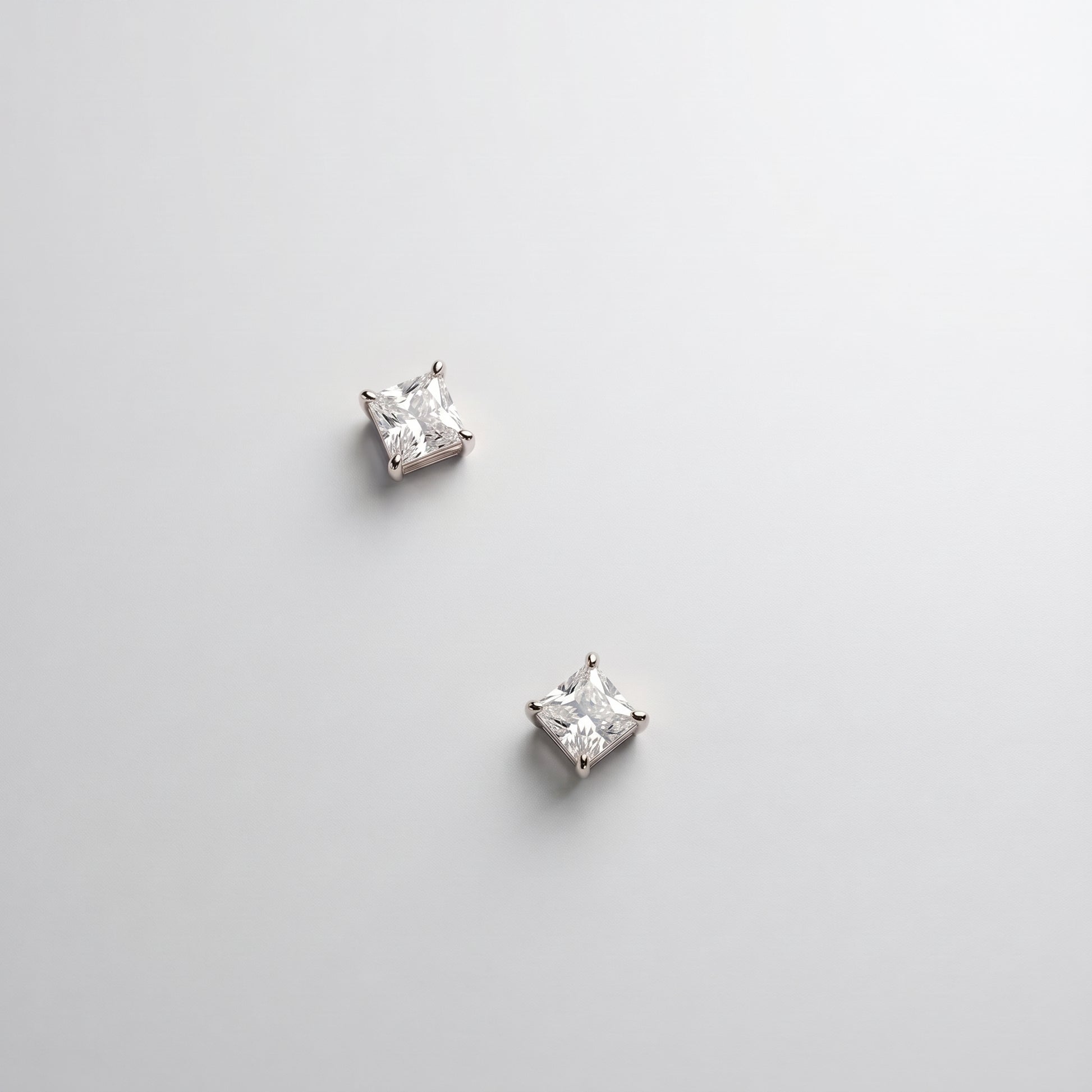 Chloe Dainty Square Zircon White Studs - Joie d’Or