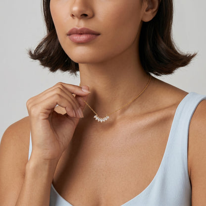 Élodie Crystal Leaf Gold Necklace - Joie d’Or