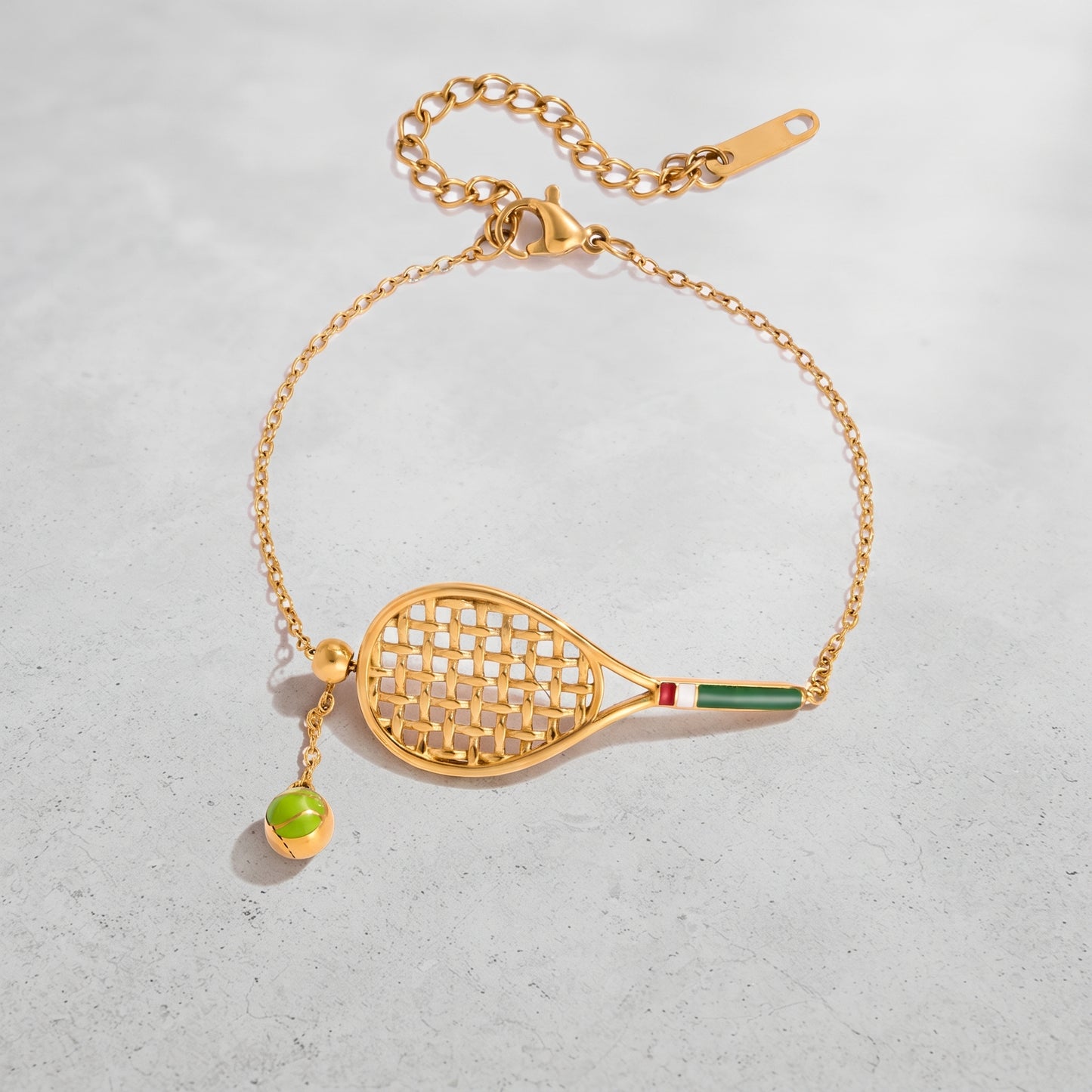 Helena Gold Tennis Ball & Racket Bracelet - Joie d’Or