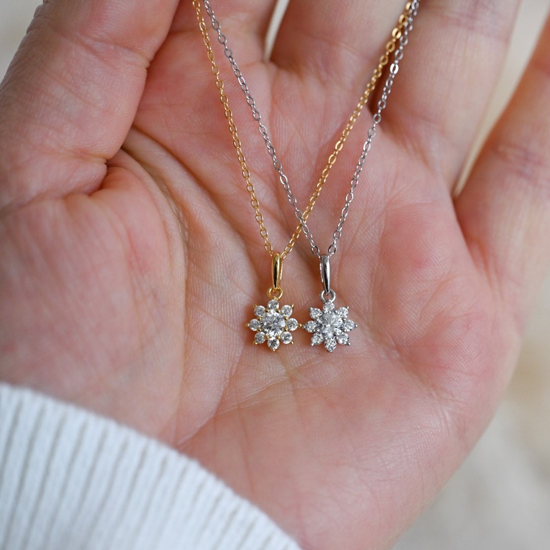 Elisa Crystal Flower Necklace