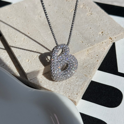 Bubble Initial Diamond Necklace