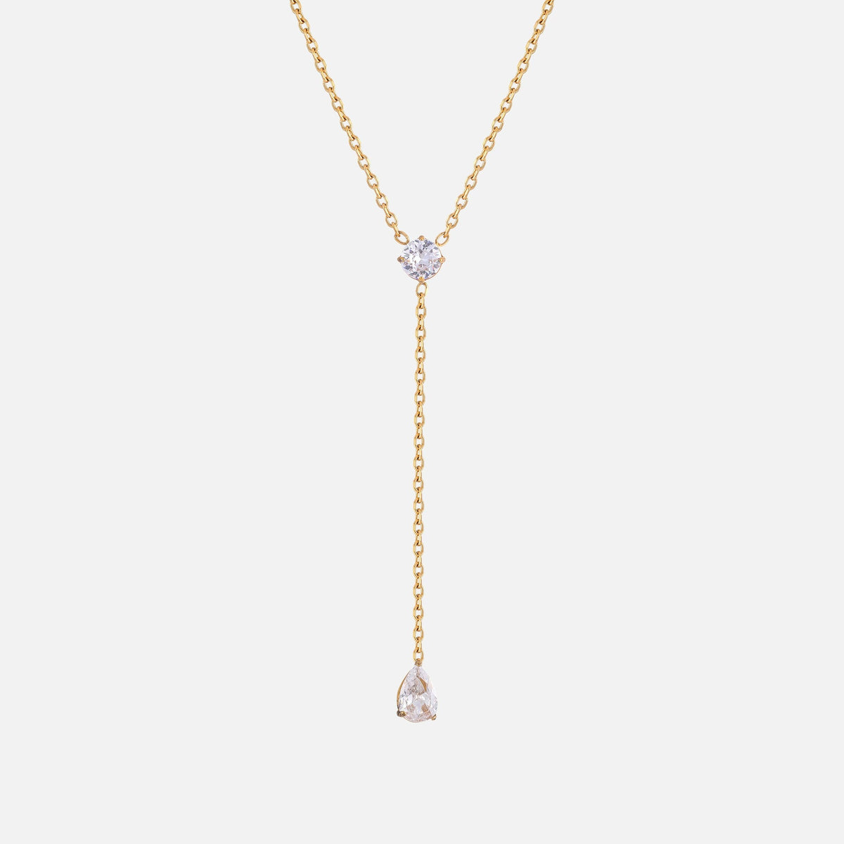 Alix Pear Lariat Gold Necklace