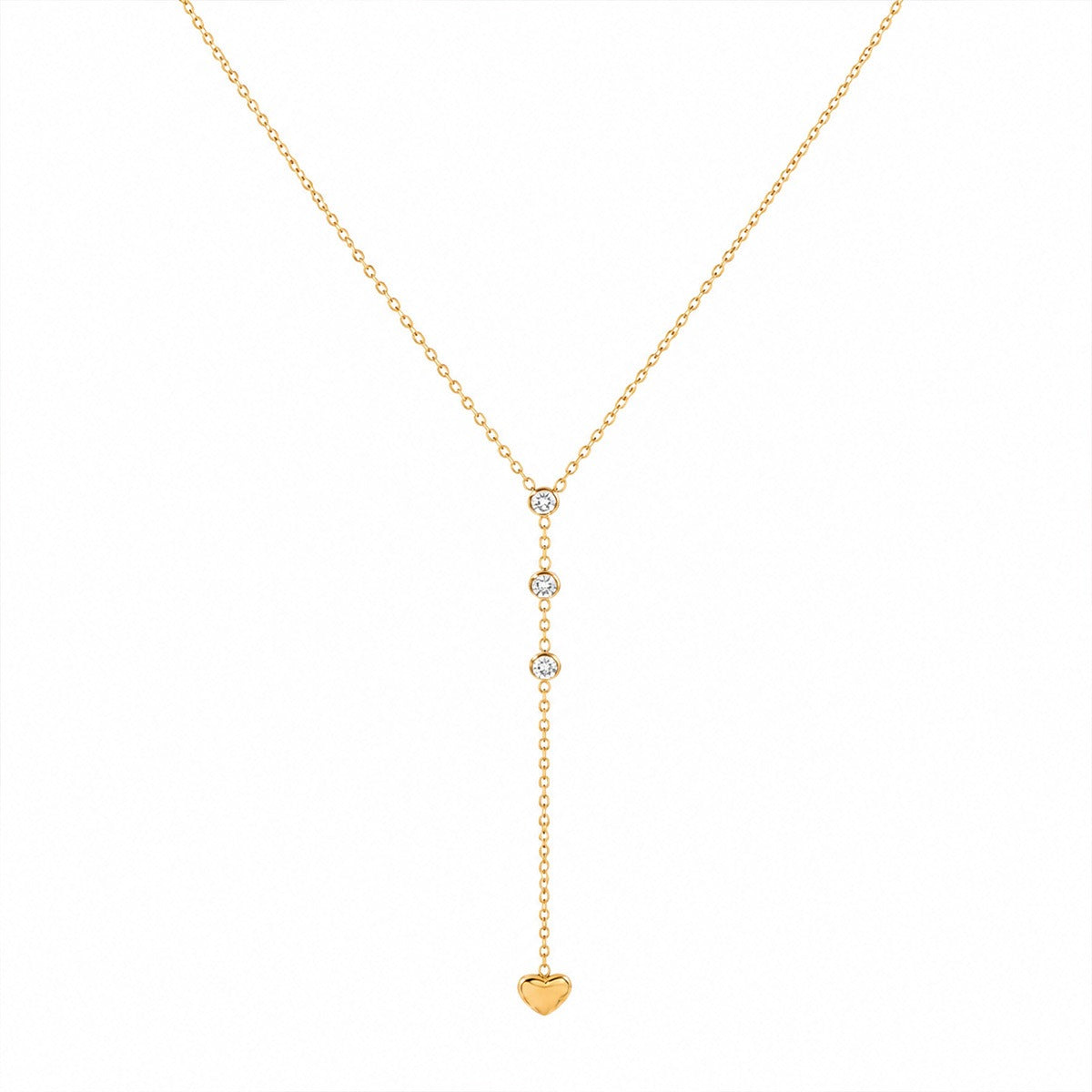 Ilaria Heart Drop Gold Necklace