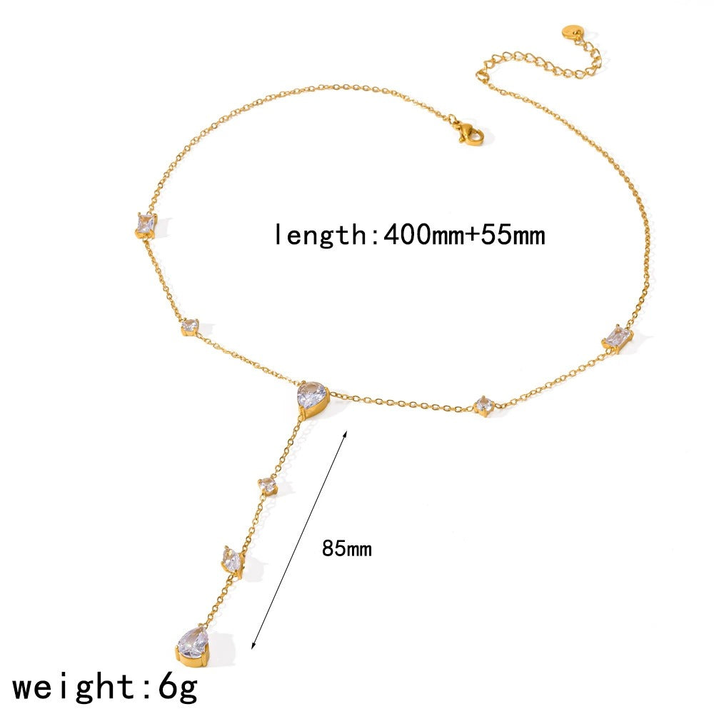 Paola Crystal Station Gold Necklace