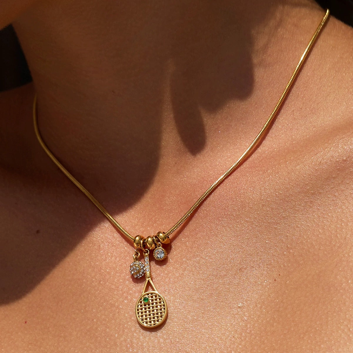 Colette Tennis Charms Gold Necklace - Joie d’Or