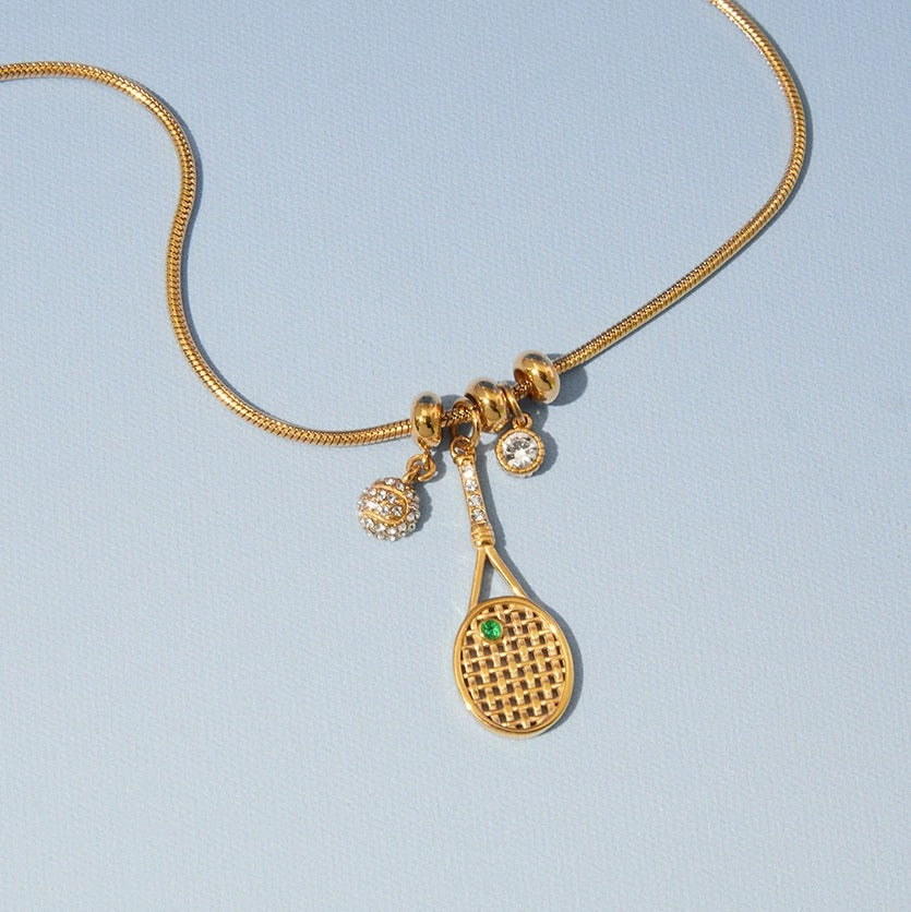 Colette Tennis Charms Gold Necklace - Joie d’Or
