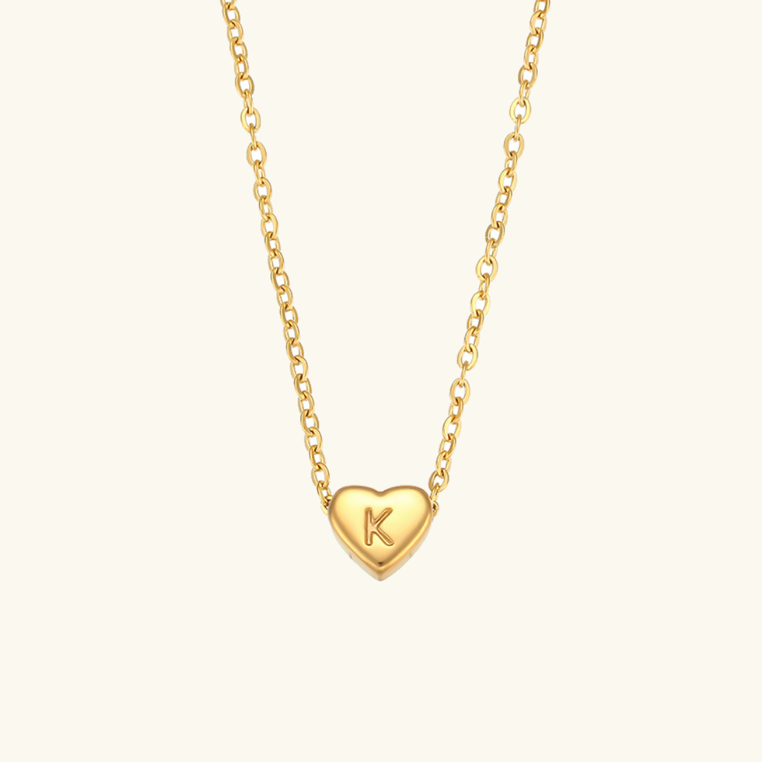 Heart Initial Gold Necklace - Joie d’Or