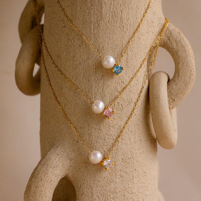 Lola Pearl & Birthstone Necklace