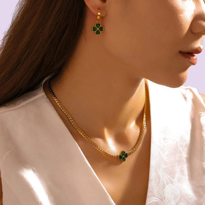 Emerald Clover Earrings