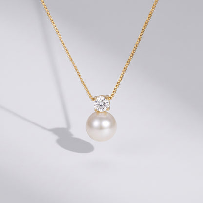 Arianne Pearl Crystal Solitaire Gold Necklace (Copy) - Joie d’Or