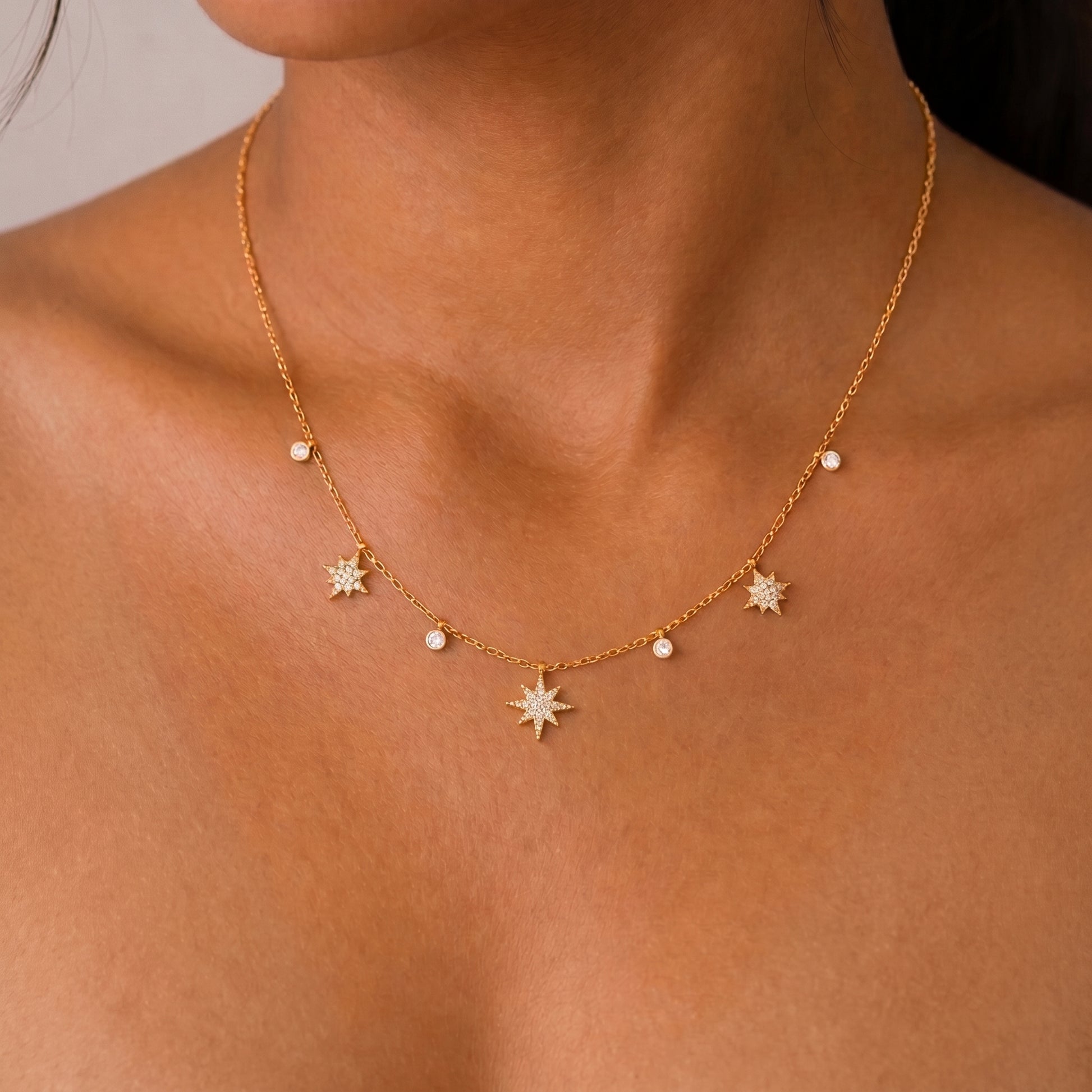 Colette Sparkling North Star Gold Chain Necklace - Joie d’Or